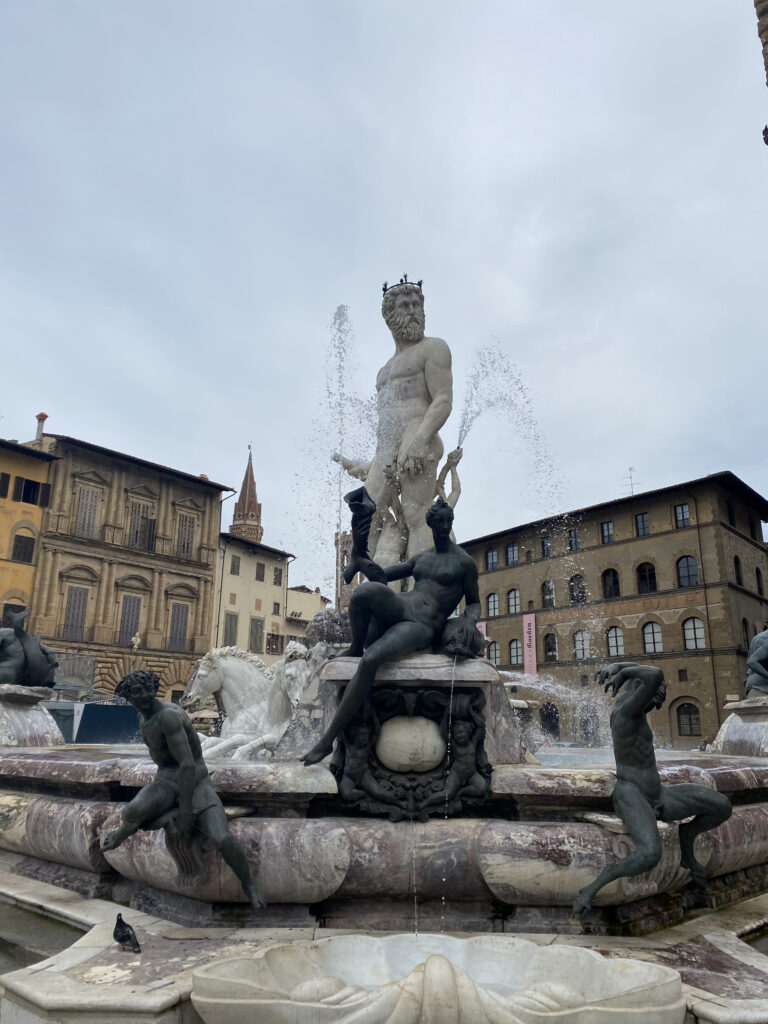 The Fountain of Neptune just outside of Palazzo Vecchio.
