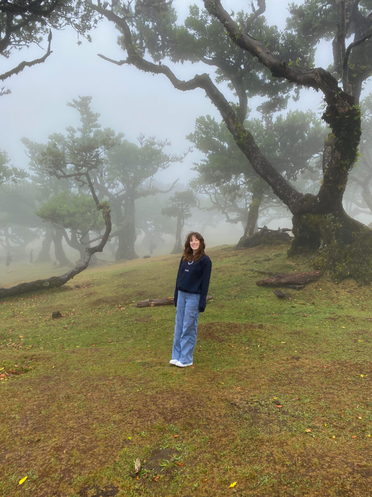 Bella in the enchanted Fanal Forest in Madeira