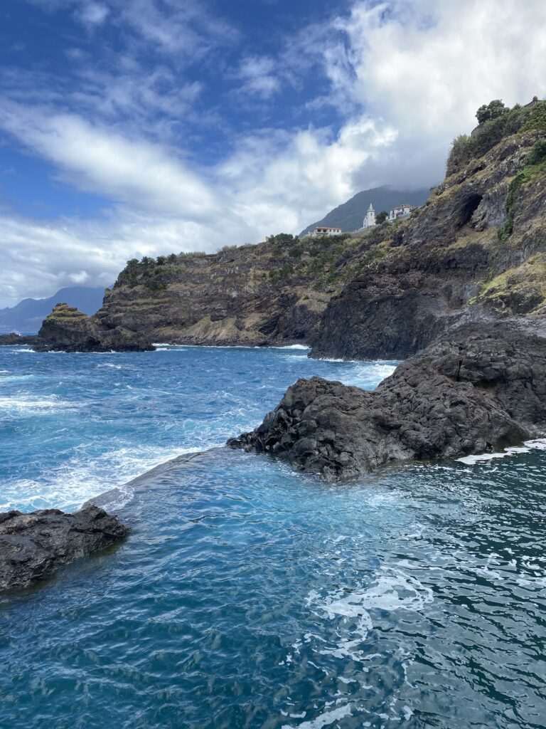 Cliffside sea view in Madeira.
