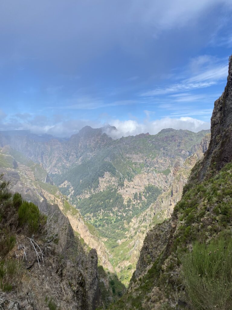 Beautiful mountain views along the Pico Ruivo hike in Madeira.