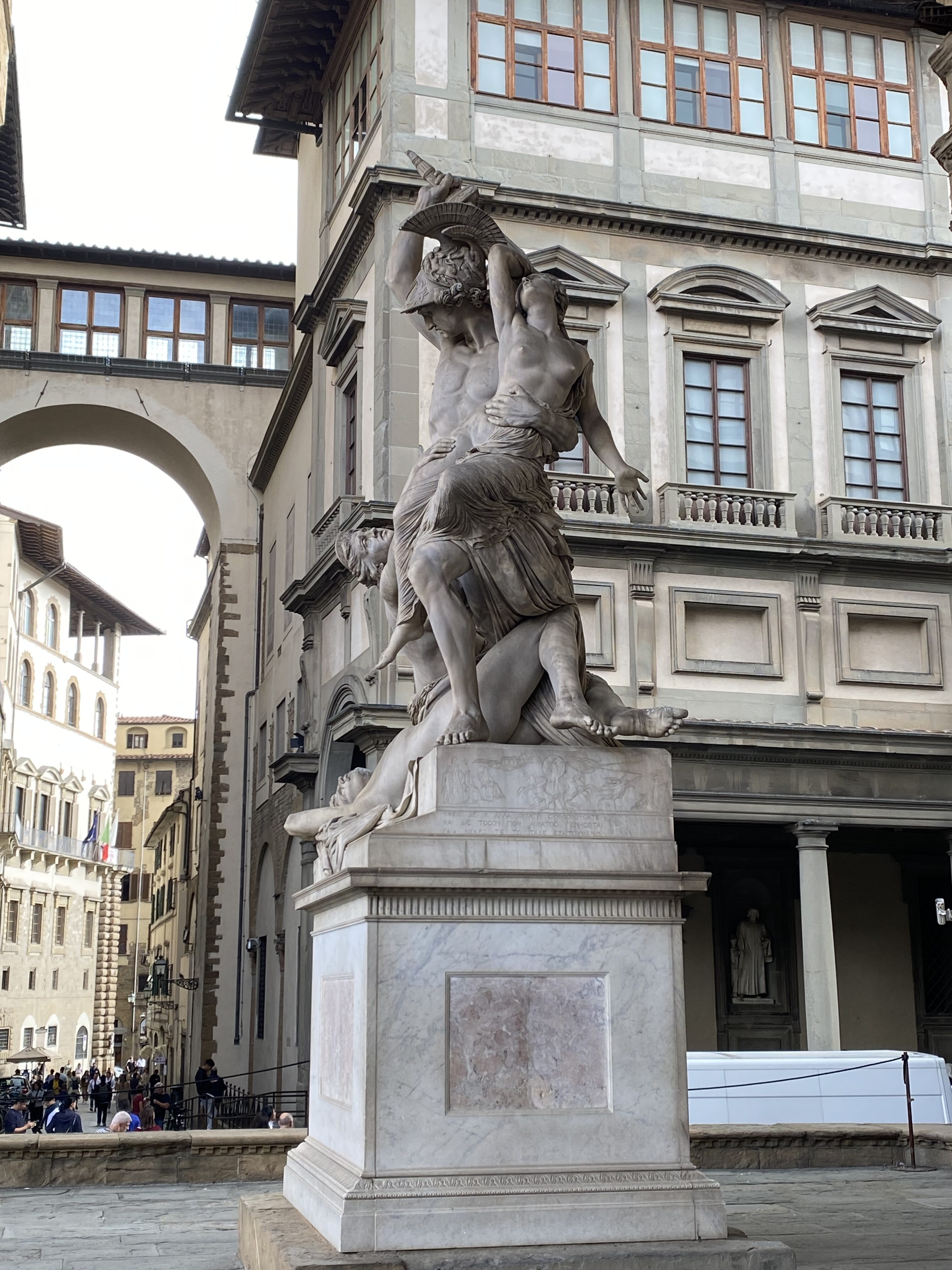 Sculpture outside the Uffizi Gallery.