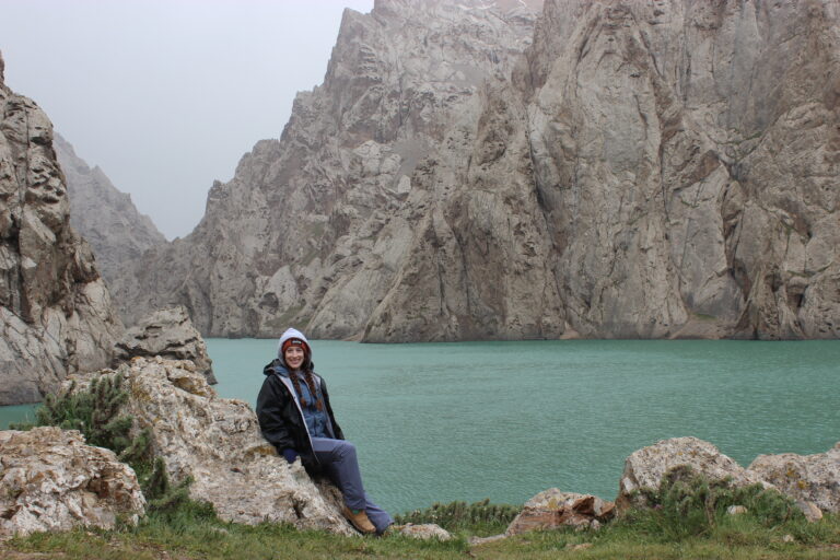 Bella at Kel Suu lake.