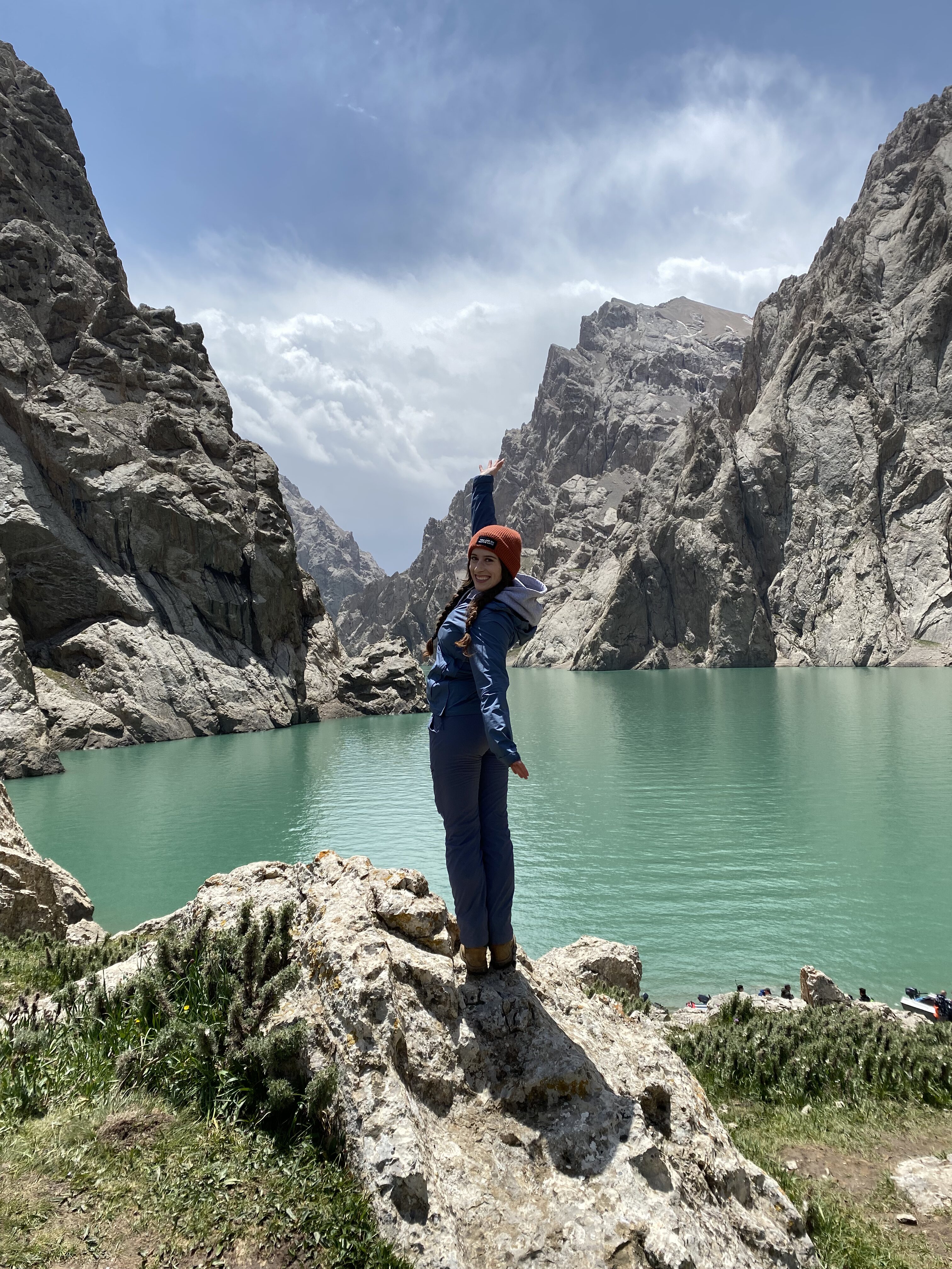 Bella posing at Kel Suu lake.