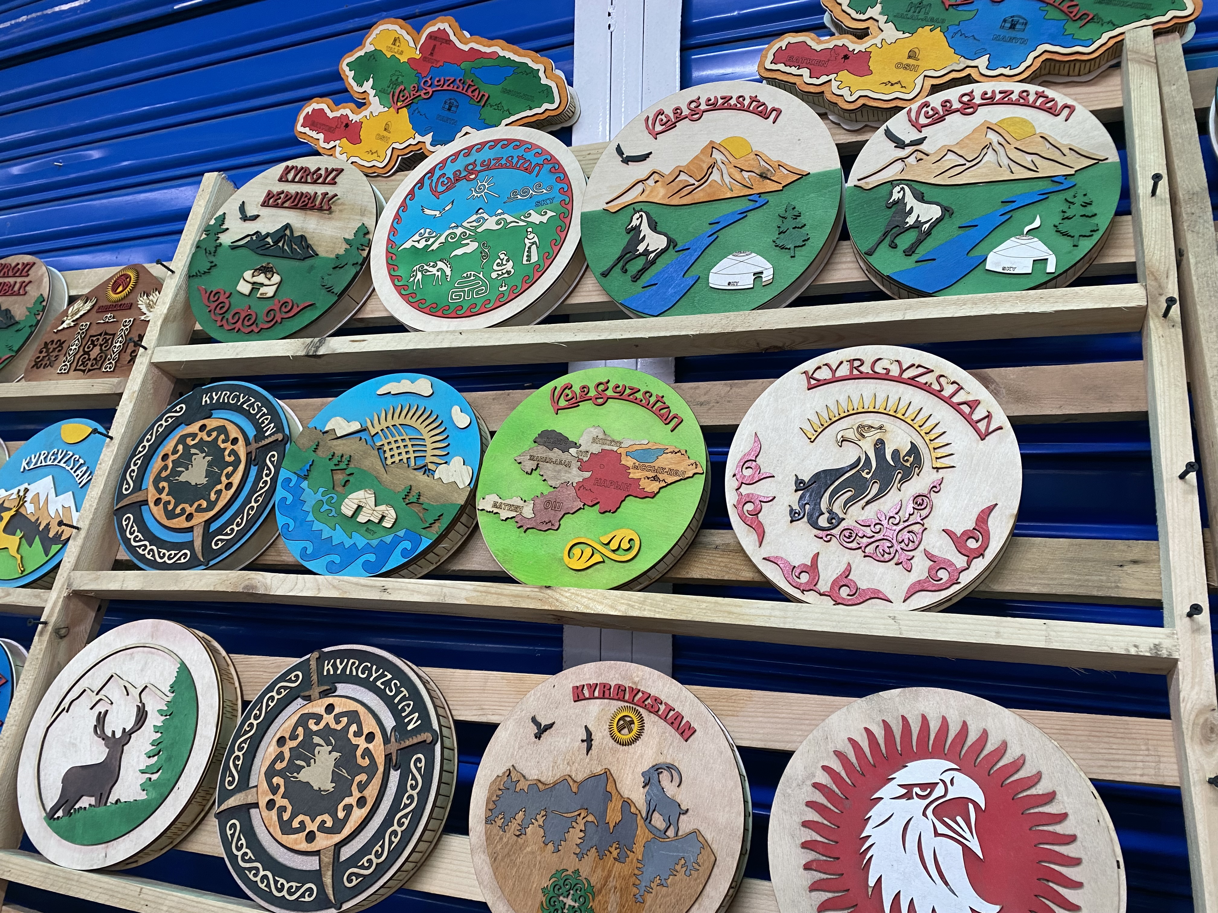 Colorful Kyrgyzstan souvenirs.