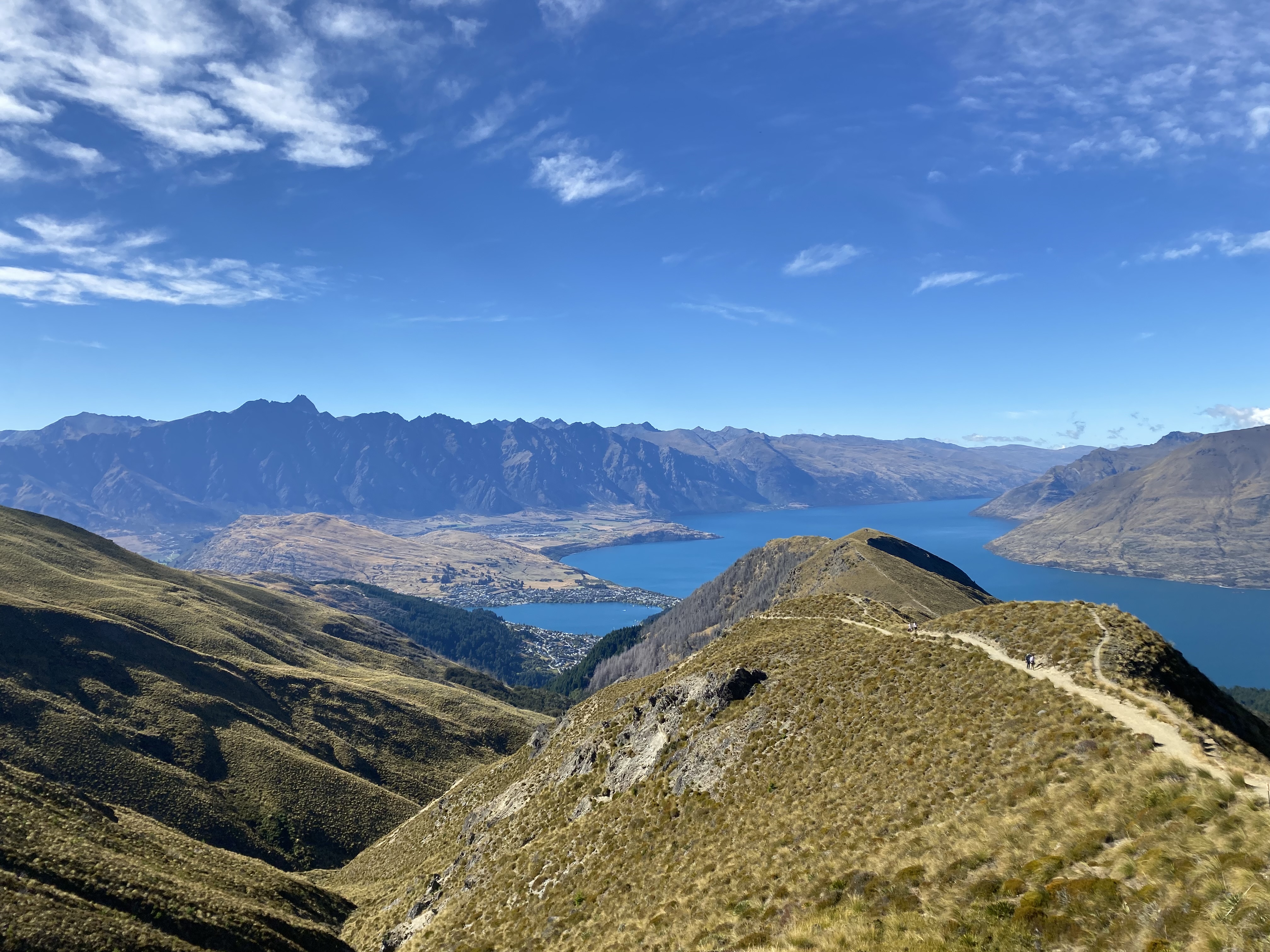 A hiking trail high above Queenstown.