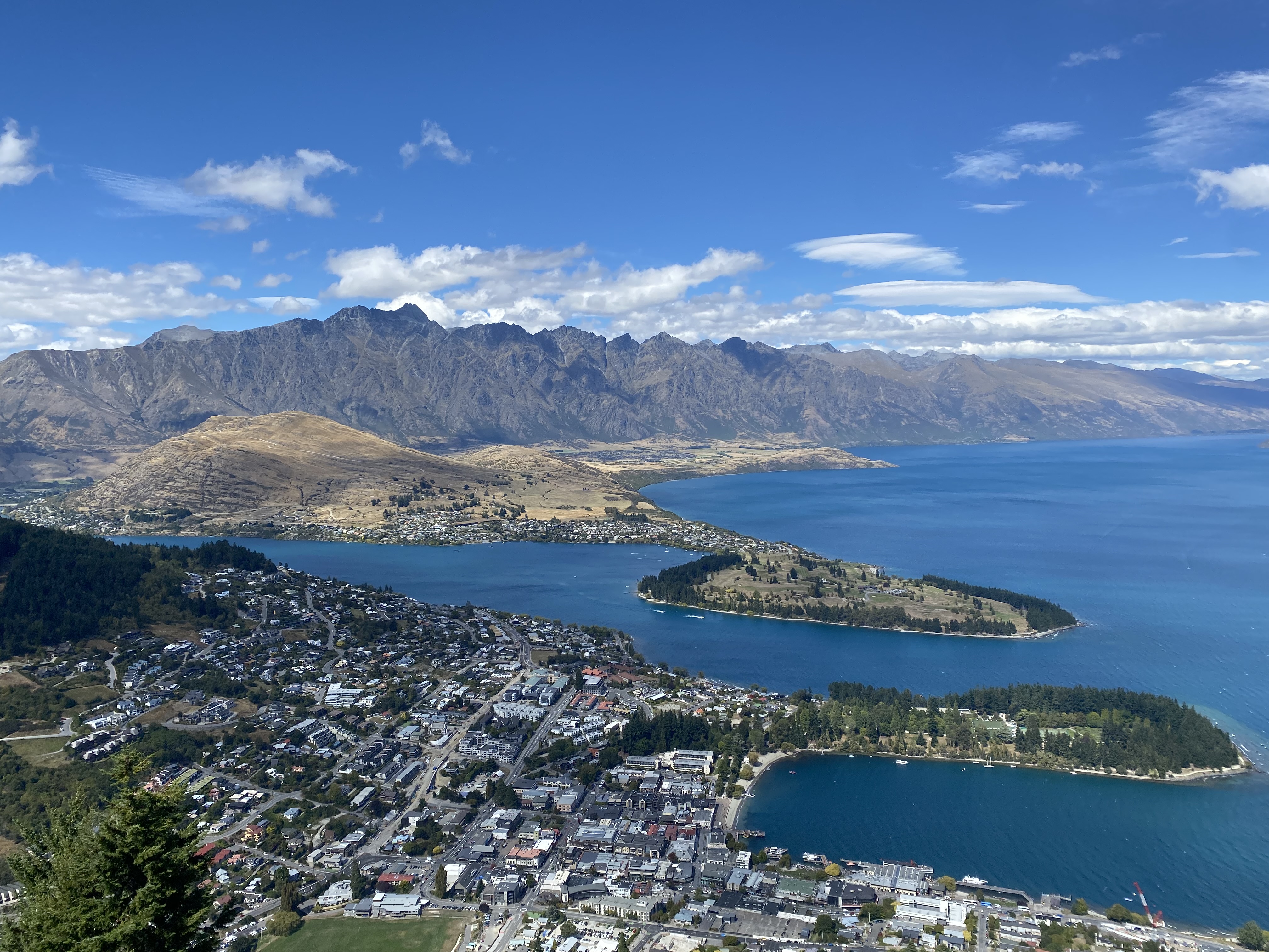 A bird's-eye view of Queenstown, seen from Bob's Peak.