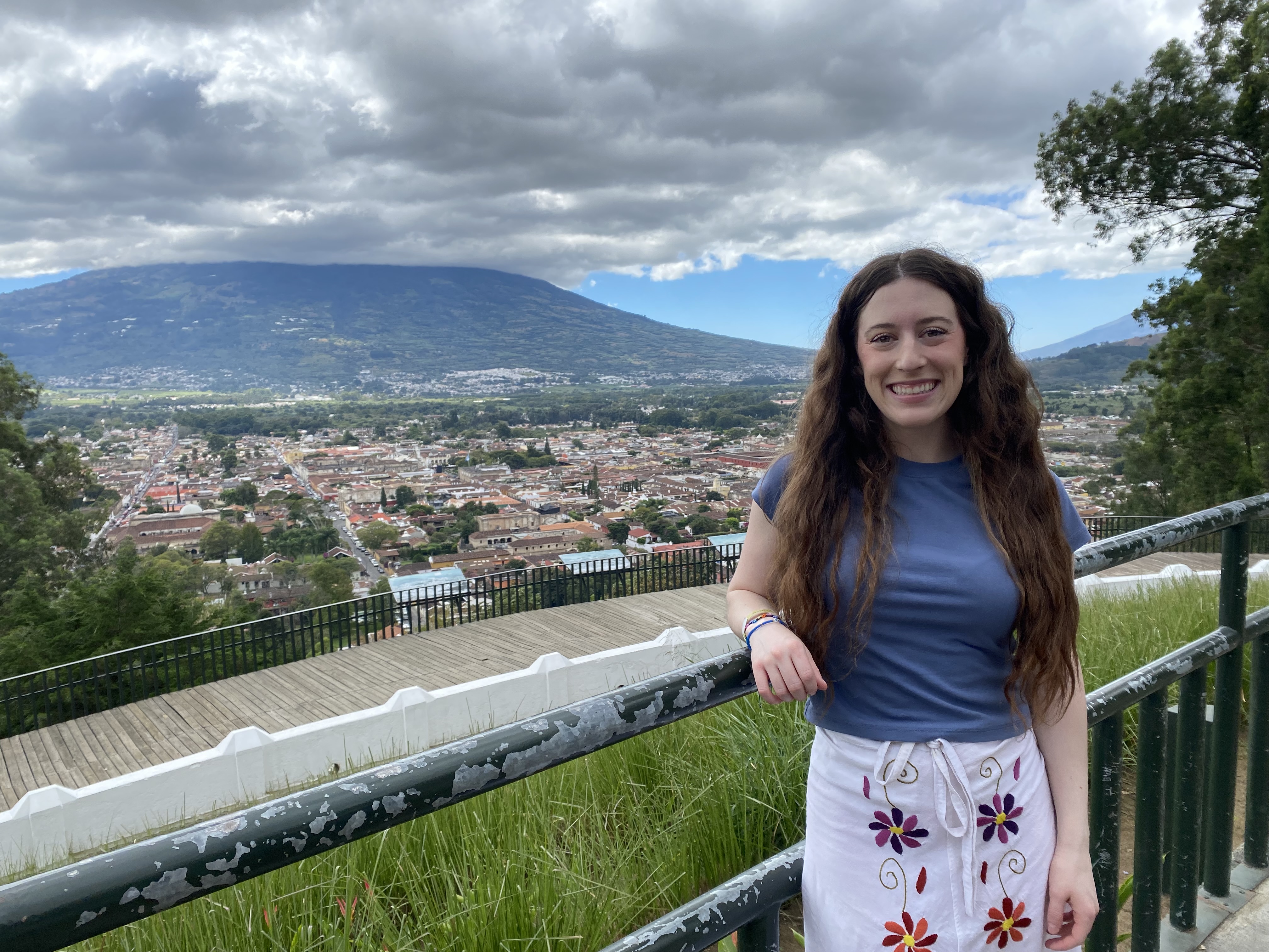 Bella, Smiling in front of Antigua, Cerro de la Cruz