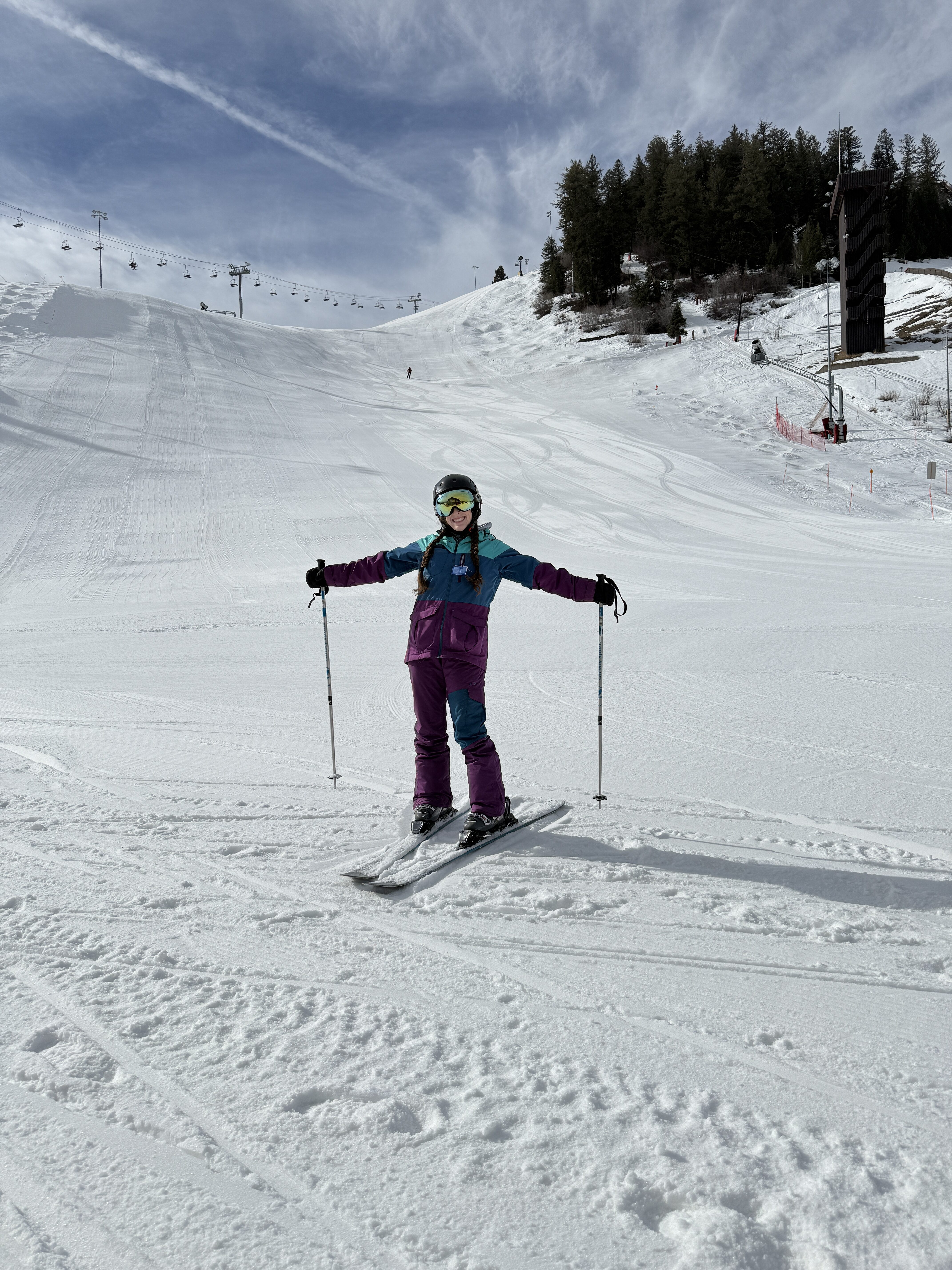 Bella posing in front of Howelsen Hill.