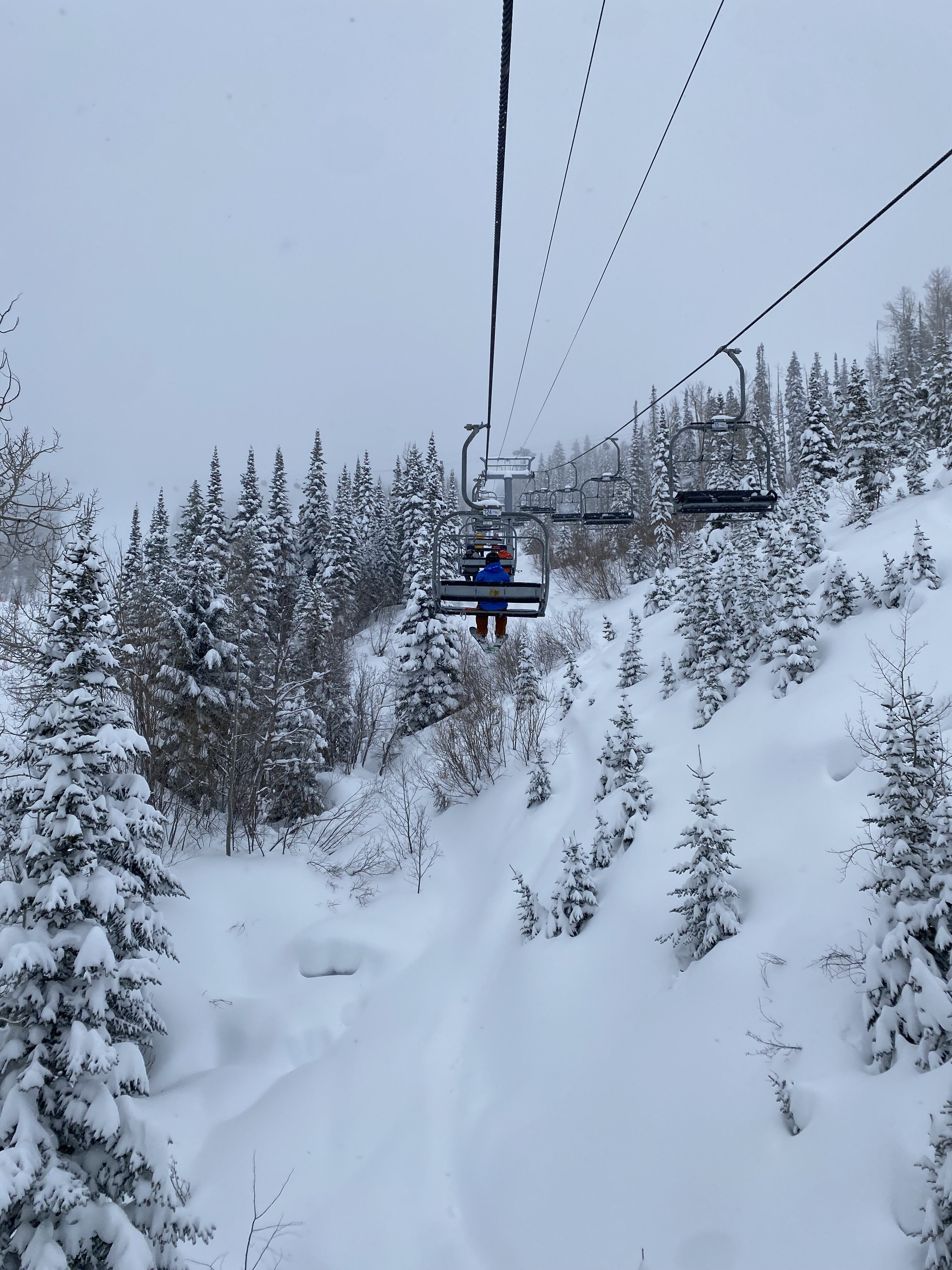 Steamboat Ski Resort on a snowy day.