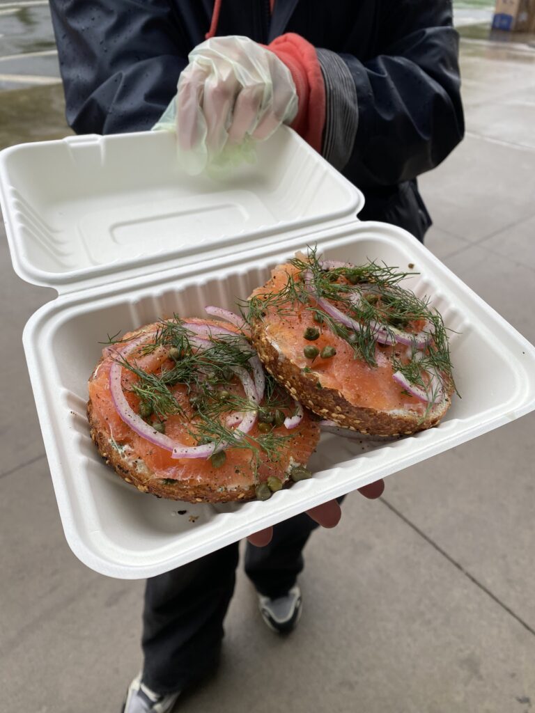 Lox everything bagel from Apollo Bagels in NYC.