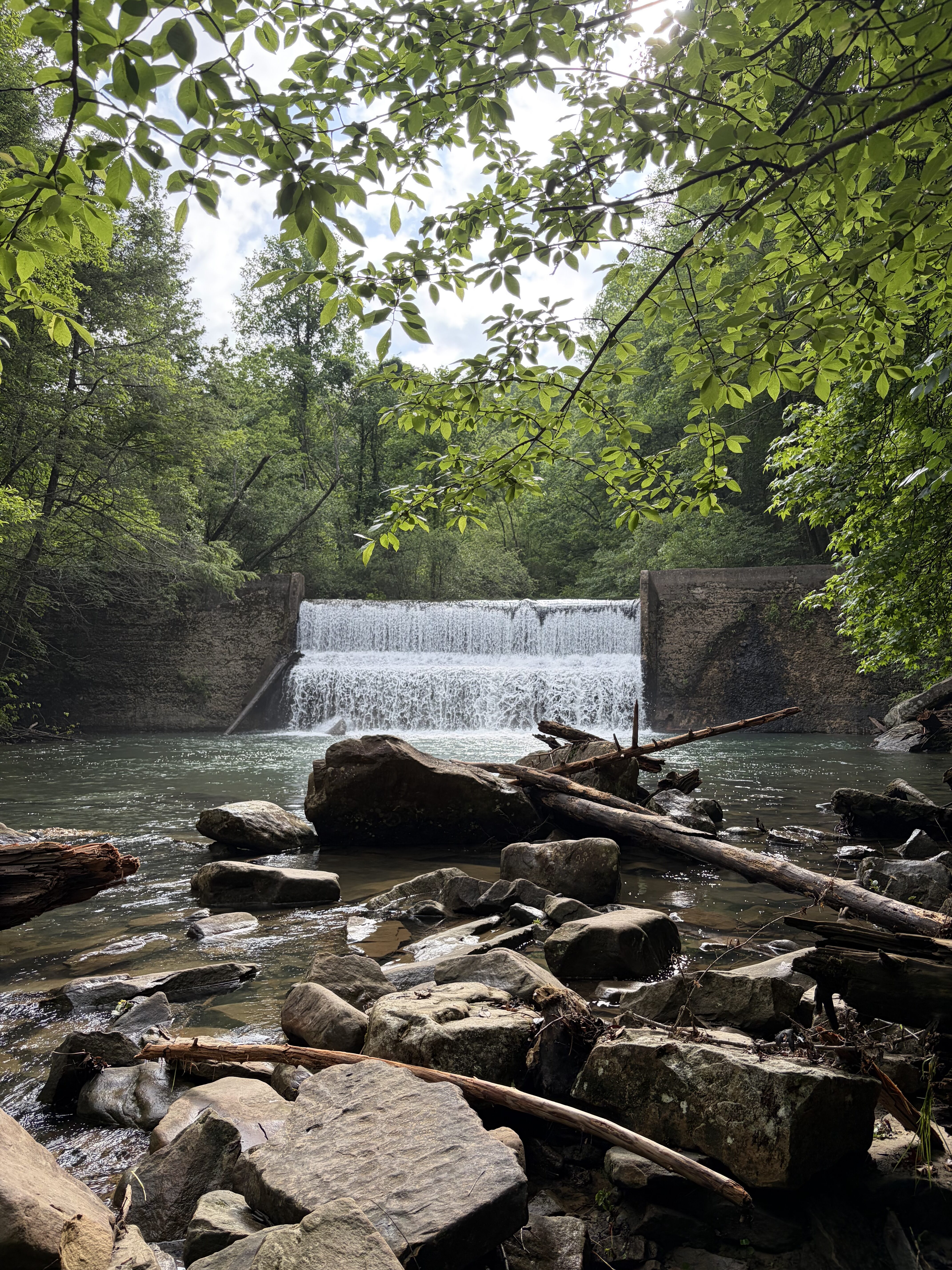 Rainbow Lake Dam and waterfall, Chattanooga. 